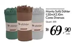 Giassi Supermercados Manta Sofá Döhler 1,50mX2,10m Cores Diversas oferta