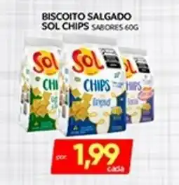 Novo Mix Biscoito salgado sol chips sabores oferta