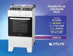 Lojas Cem Fogão atlas coliseum plus oferta