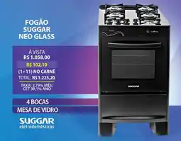 Lojas Cem Fogão suggar neo glass oferta