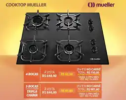 Lojas Cem Cooktop mueller 4 bocas oferta