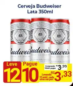 X Supermercados Cerveja Budweiser Lata oferta