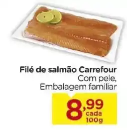 Carrefour Bairro Filé de salmão Carrefour Com pele, Embalagem familiar oferta