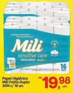 Fort Atacadista Papel Higiênico Mili Folha Dupla 30M c/16 un. oferta