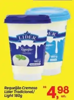 Fort Atacadista Requeijão Cremoso Lider Tradicional/ Light oferta