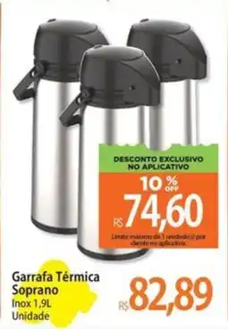 Atacadão Garrafa Térmica Soprano Inox oferta