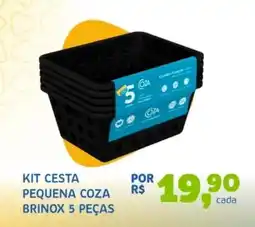 Bergamais Supermercados Kit cesta pequena coza brinox 5 peças oferta