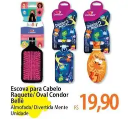 Atacadão Escova para Cabelo Raquete/Oval Condor Bellê oferta
