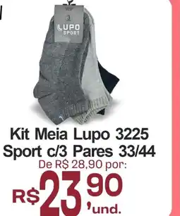Cocipa Kit Meia Lupo 3225 Sport c/3 Pares 33/44 oferta