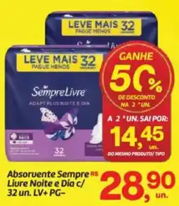 Fort Atacadista Absorvente Sempre Livre Noite e Dia c/ 32 un. oferta