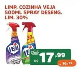 Supermercados Pague Menos Limp. cozinha veja spray deseng. lim. 30% oferta