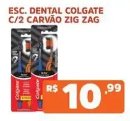 Supermercados Pague Menos Esc. dental colgate c/2 carvão zig zag oferta