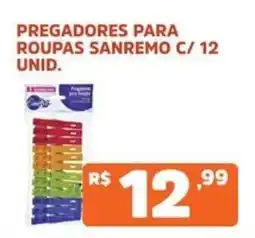 Supermercados Pague Menos Pregadores para roupas sanremo c/ 12 unid. oferta