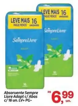 Fort Atacadista Absorvente Sempre Liure Adapt c/Abas c/16 un. LV+ PG- oferta