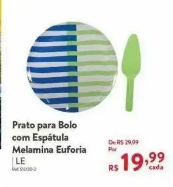 Prato Para Bolo Com Espátula Melamina Euforia Le