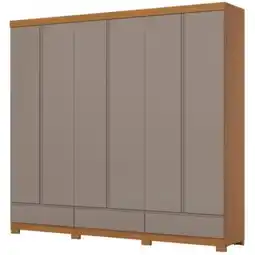 Benoit Guarda Roupa / Roupeiro Henn D344 Imperial 6 Portas e 9 Gavetas 240 x 260 x 54cm MDF oferta