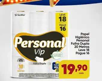 Papel Higiênico Personal Folha Dupla 20 Metros