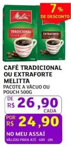 Assaí Atacadista Café tradicional ou extraforte melitta oferta