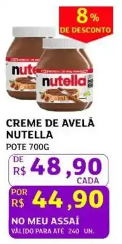 Assaí Atacadista Creme de avela nutella oferta
