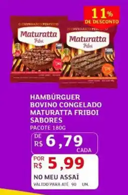 Assaí Atacadista Hamburguer bovino congelado maturatta friboi sabores oferta