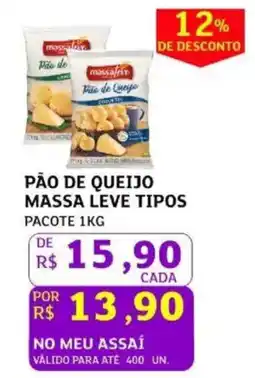 Assaí Atacadista Pão de queijo massa leve tipos pacote oferta