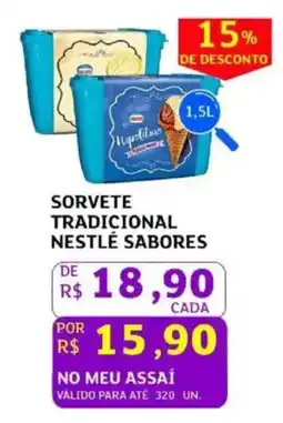 Assaí Atacadista Sorvete tradicional nestlé sabores oferta