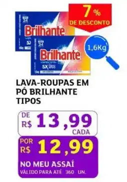 Assaí Atacadista Lava-roupas em pó brilhante tipos oferta
