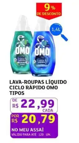 Assaí Atacadista Lava-roupas líquido ciclo rápido omo oferta