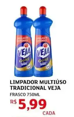 Assaí Atacadista Limpador multiúso tradicional veja frasco oferta