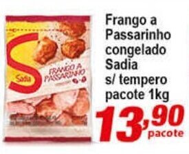 Ricoy Supermercados Frango a passarinho congelado Sadia s/tempero pacote 1kg oferta