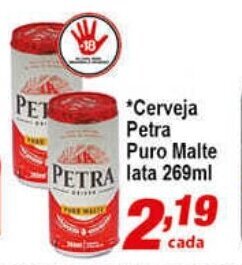 Ricoy Supermercados Cerveja Petra Puro Malte lata 269ml oferta