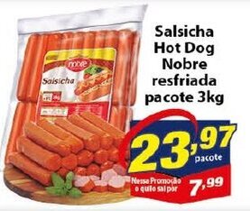 Vencedor Atacadista Salsicha Hot Dog Nobre resfriada pacote 3kg oferta