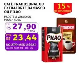Assaí Atacadista Café tradicional ou extraforte damasco ou pilão oferta