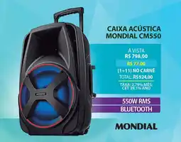 Lojas Cem Caixa acústica mondial cm550 oferta