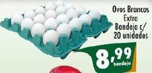 Ovos Brancos Extra Bandeja c/ 20 unidades