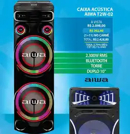 Lojas Cem Caixa acústica aiwa t2w-02 oferta