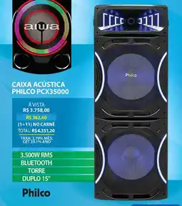 Lojas Cem Caixa acústica philco pcx35000 oferta
