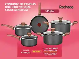 Lojas Cem Conjunto de panelas rochedo natural stone minerium oferta