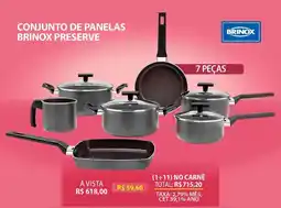 Lojas Cem Conjunto de panelas brinox preserve oferta