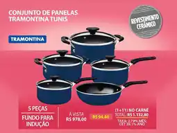 Lojas Cem Conjunto de panelas tramontina tunis oferta