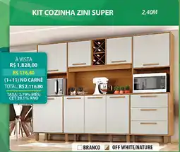 Lojas Cem Kit cozinha zini super 2.40m oferta