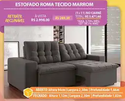 Lojas Cem Estofado roma tecido marrom oferta