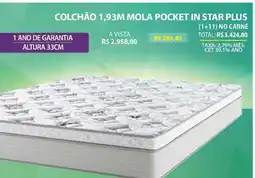 Lojas Cem Colchão 1,93m mola pocket in star plus oferta