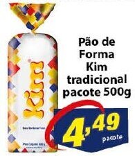 Vencedor Atacadista Pao de Forma Kim Tradicional pacote 500g oferta