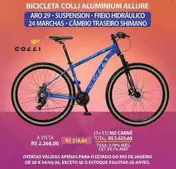 Lojas Cem Bicicleta colli aluminium allure oferta