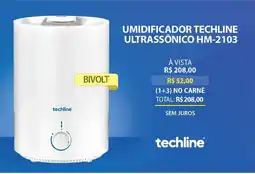 Lojas Cem Umidificador techline ultrassônico hm-2103 oferta