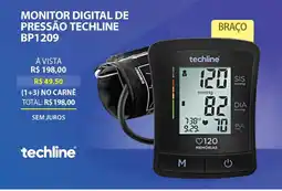 Lojas Cem Monitor digital de pressão techline bp1209 oferta
