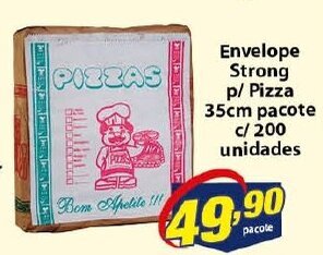 Vencedor Atacadista Envelope Strong p/ Pizza 35cm pacote c/200 unidades oferta
