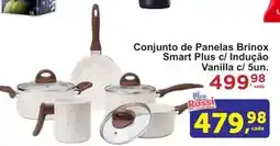 Rossi Supermercado Conjunto de Panelas Brinox Smart Plus c/ Indução Vanilla c/ 5un. oferta