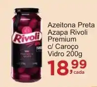 Rossi Supermercado Azeitona Preta Azapa Rivoli Premium c/ Caroço Vidro oferta